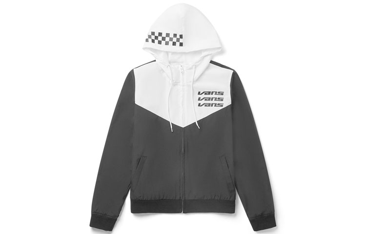 (Women) Vans Letter Logo Print Windbreaker Jacket Black VN0A47V8BLK