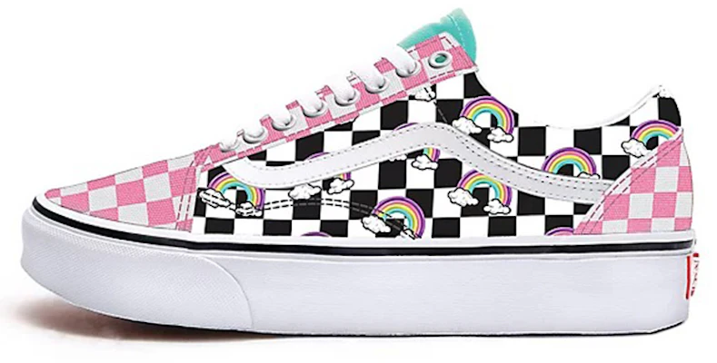 Vans 自訂彩虹老學派 女款 粉白棋盤格印畫 Buy Vans 自訂彩虹老學派 女款 粉白棋盤格印畫