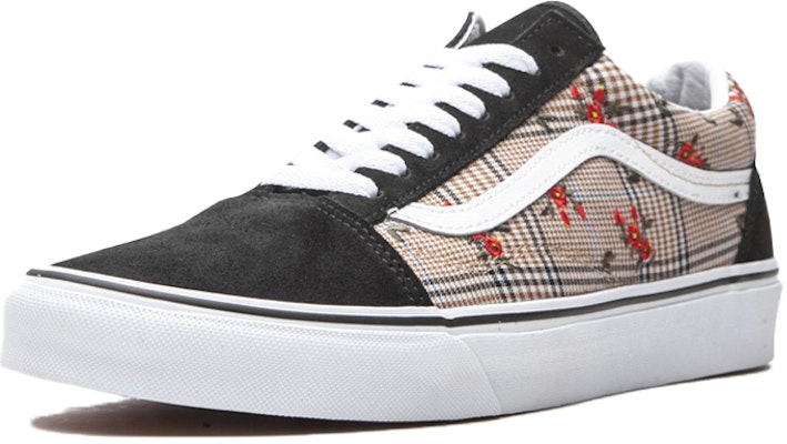 Vans OLD SKOOL (GLEN PLAID FLORAL) EMB 'Black White Red' VN0A4U3B2NV Order Vans OLD SKOOL (GLEN PLAID FLORAL) EMB 'Black White Red' VN0A4U3B2NV