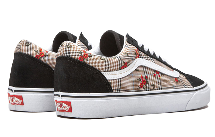 Lookbook Vans OLD SKOOL (GLEN PLAID FLORAL) EMB 'Black White Red' VN0A4U3B2NV