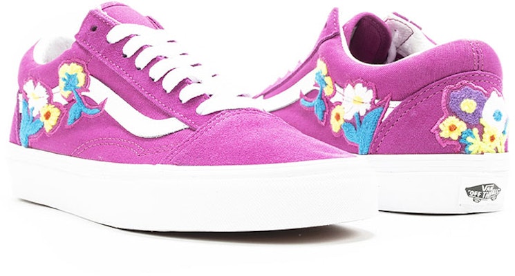 Vans Old Skool 低幫休閒板鞋 女款 紫色 花卉刺繡 Lookbook Vans Old Skool 低幫休閒板鞋 女款 紫色 花卉刺繡