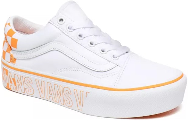 Vans Old Skool 厚底 女款 白橘 Lookbook Vans Old Skool 厚底 女款 白橘