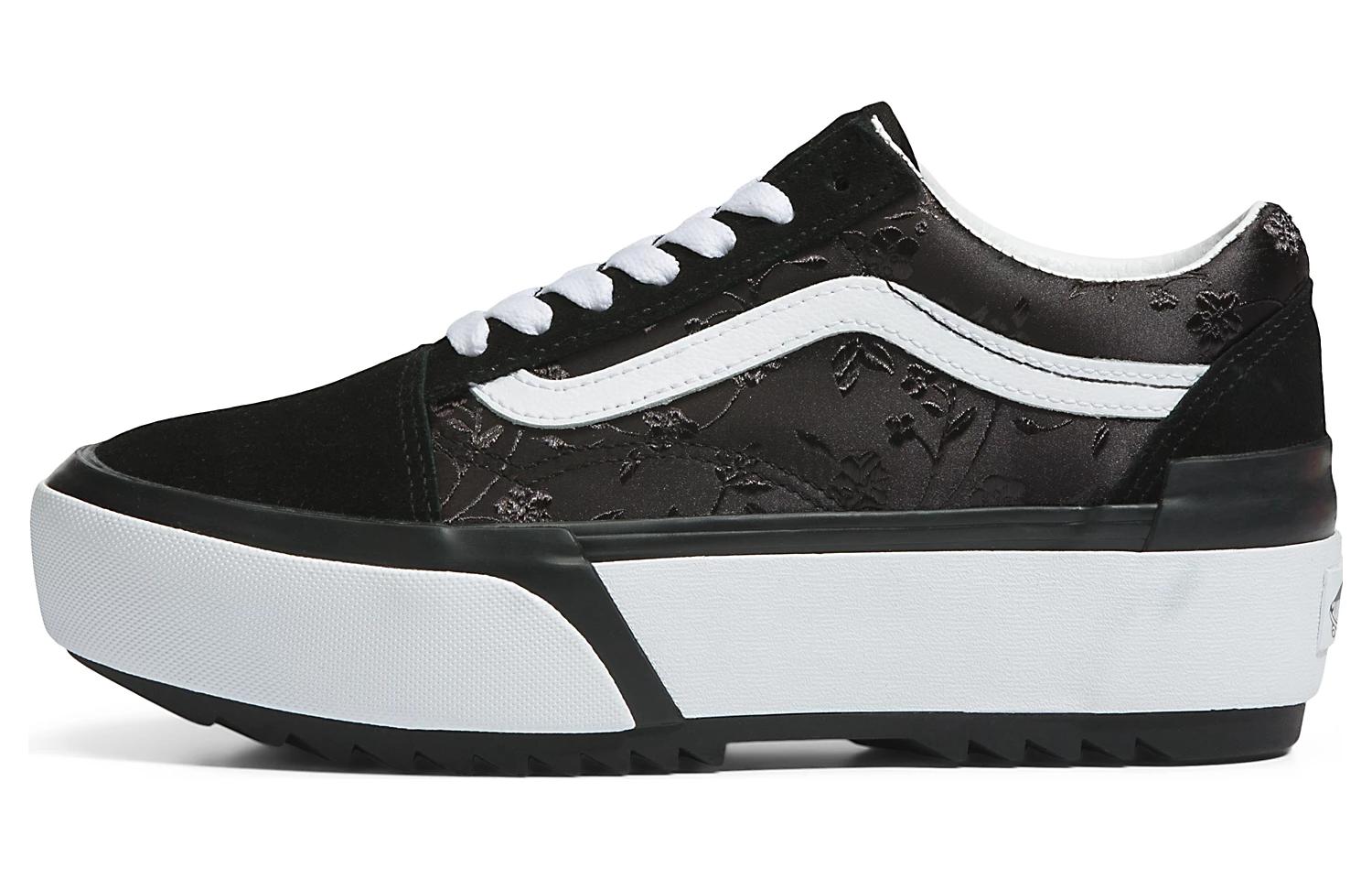 (Women) Vans Old Skool Stacked Shoes 'Satin Floral Black' VN0A4U15BLK