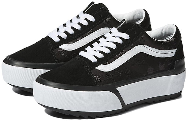 (Women) Vans Old Skool Stacked Shoes 'Satin Floral Black' VN0A4U15BLK Lookbook (Women) Vans Old Skool Stacked Shoes 'Satin Floral Black' VN0A4U15BLK