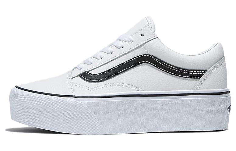 (Women) Vans Old Skool Stackform Leather 'White Black' VN0A7Q5MTWB