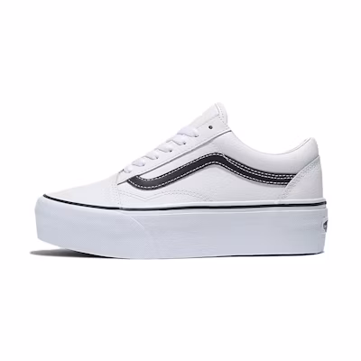 (W) Vans Old Skool Stackform Leather 'White Black'