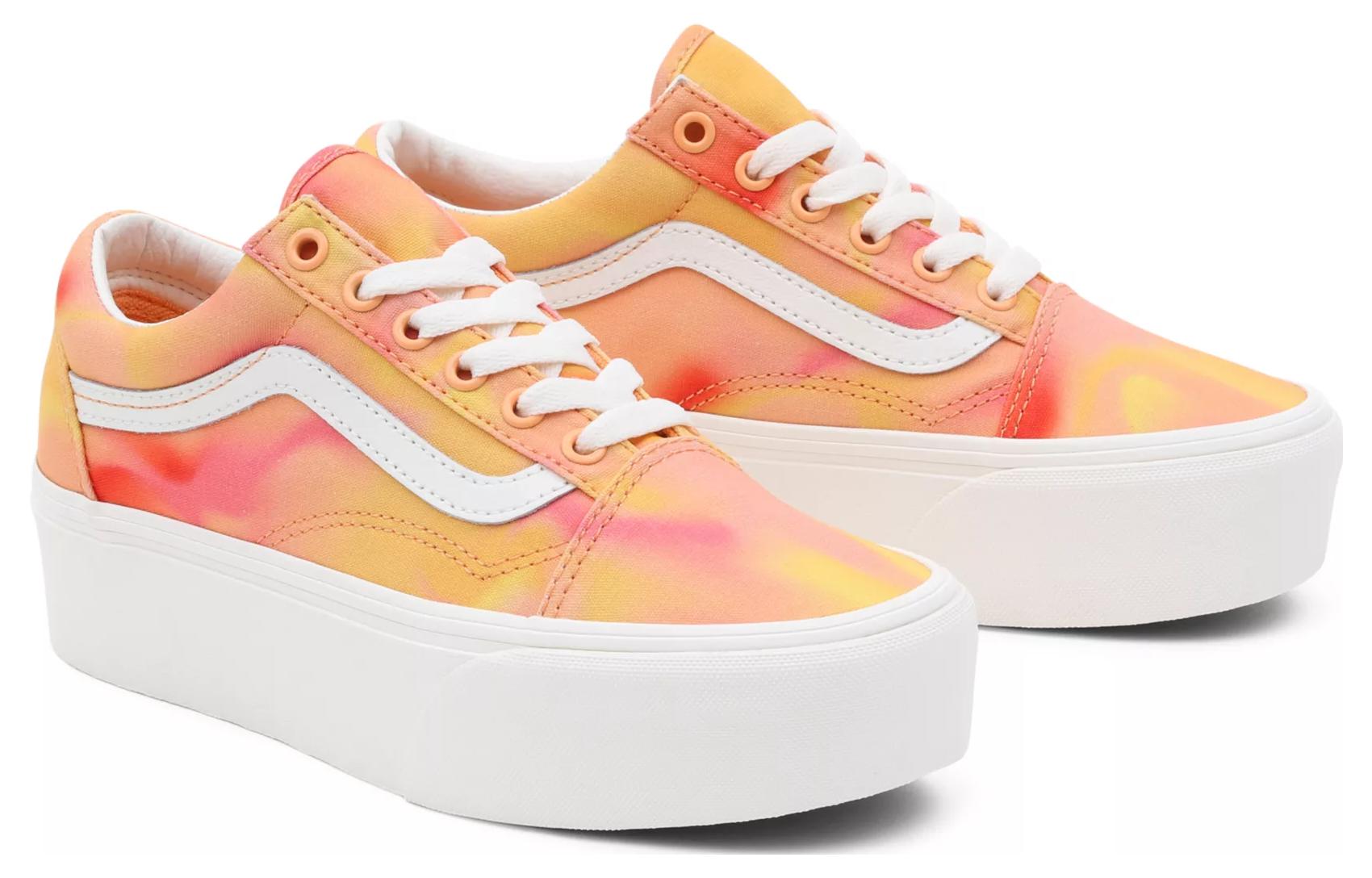 Lookbook (W) 반스 올드스쿨 스택폼 (오렌지/화이트) VN0A7Q5MORA