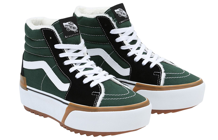 Lookbook (W) 반스 스택드 하이탑 (그린/화이트) VN0A4BTWBDT