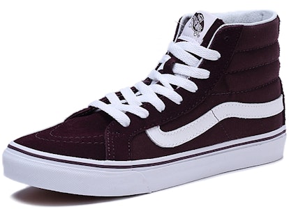 Vans SK8-HI Slim Sneakers Merah Anggur Tua VN0A32R2LV6 Lookbook Vans SK8-HI Slim Sneakers Merah Anggur Tua VN0A32R2LV6