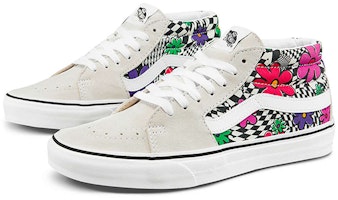 Vans SK8 MID 中筒 滑板鞋 女款 白灰花卉格紋 Order Vans SK8 MID 中筒 滑板鞋 女款 白灰花卉格紋