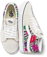 Vans SK8 MID 中筒 滑板鞋 女款 白灰花卉格紋 Shop Vans SK8 MID 中筒 滑板鞋 女款 白灰花卉格紋