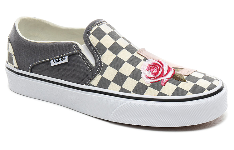 Shop (W) Vans格子玫瑰灰白色滑板鞋 VN0A45JMXNV
