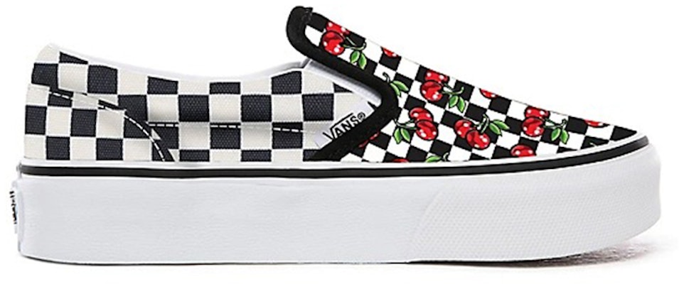 Vans Cetakan Ceri Checkerboard Slip-on Catur Hitam/Putih VN0A3CST060 Order Vans Cetakan Ceri Checkerboard Slip-on Catur Hitam/Putih VN0A3CST060