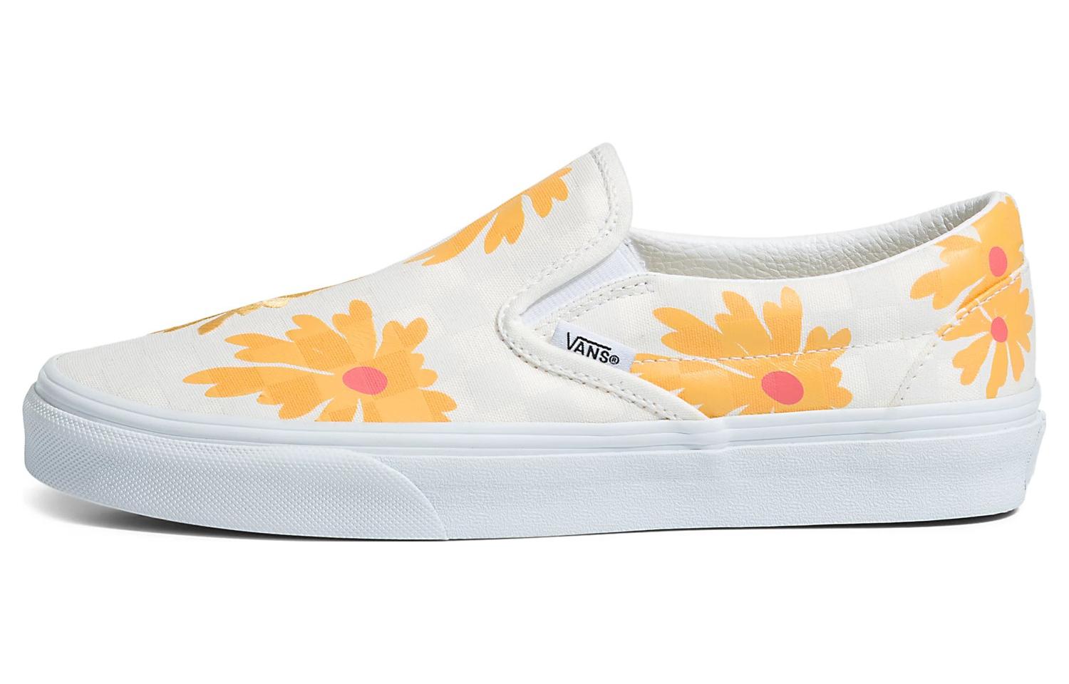 (Women) Vans VansSlip-On Checkerboard Floral Shoes 'White Yellow' VN0A5AO8JVY