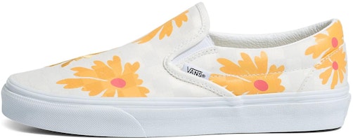 (Women) Vans VansSlip-On Checkerboard Floral Shoes 'White Yellow' VN0A5AO8JVY (Women) Vans VansSlip-On Checkerboard Floral Shoes 'White Yellow' VN0A5AO8JVY