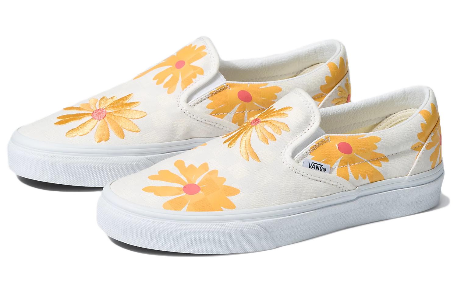 Lookbook (W) Vans 懒人鞋 方格花卉鞋 '白黄' VN0A5AO8JVY