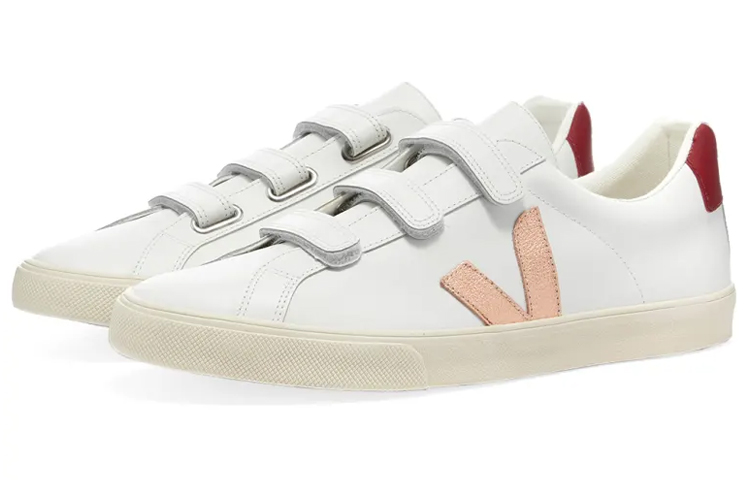 Order VEJA Esplar 皮革 低筒 魔術貼 時尚板鞋 女款 白色