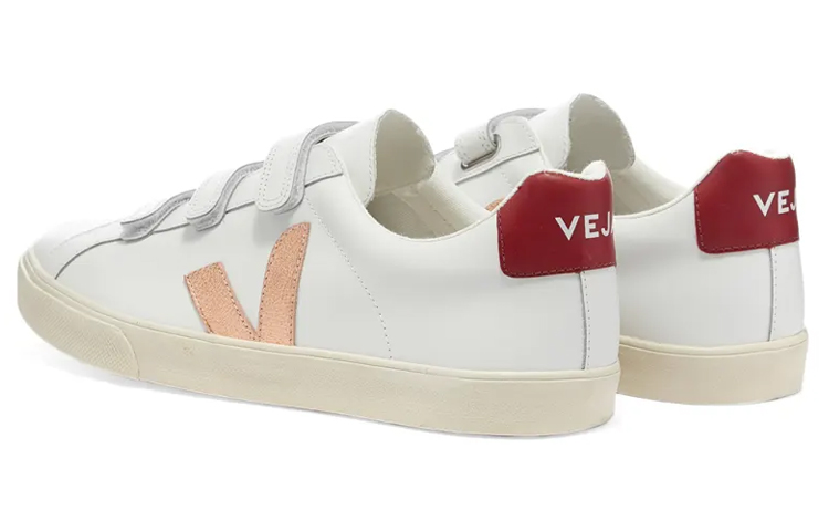 Lookbook VEJA Esplar 皮革 低筒 魔術貼 時尚板鞋 女款 白色