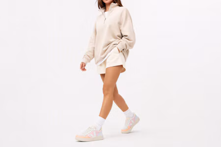 Order VEJA V-10 皮革 低幫圓頭綁帶 時尚板鞋 女款 粉橙