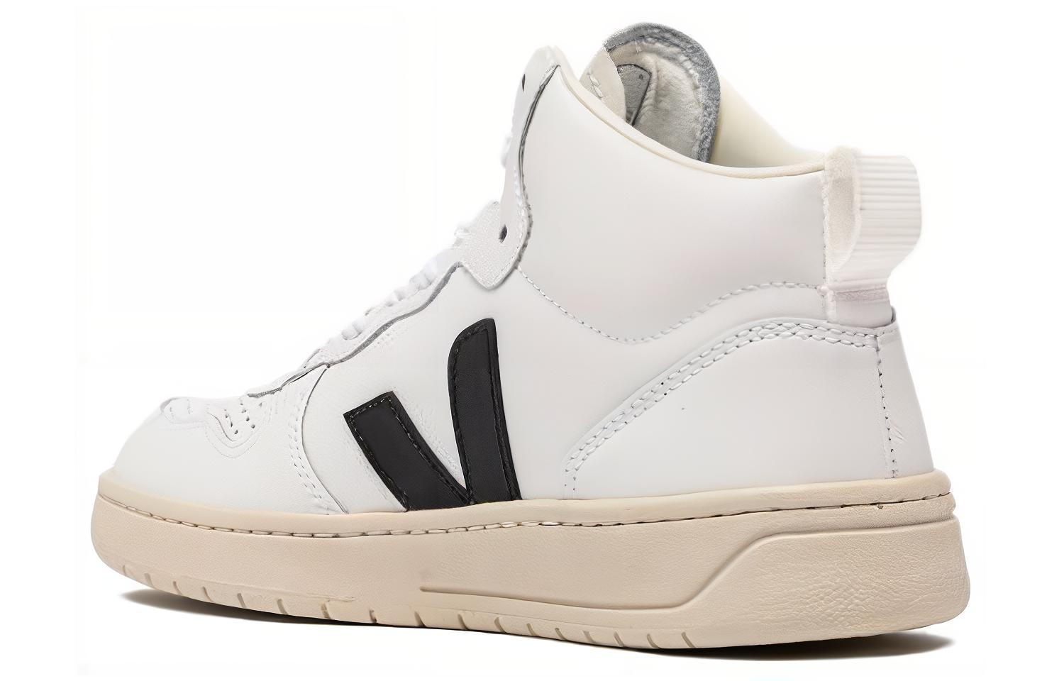 Shop (W) VEJA V-15 Hautes ''Cuir de Veau Blanc'' VQ0203304