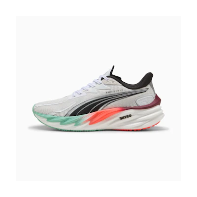 (W) Velocity Nitro 4 Hyrox PUMA White/Mint Melt/Glowing Red