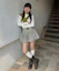 Buy (Women) VELOEL Beige Balloon Ribbon Striped Skirt 26ssbl006BE