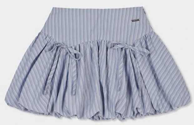 (Women) VELOEL Blue Balloon Ribbon Striped Skirt 26ssbl006BL Purchase (Women) VELOEL Blue Balloon Ribbon Striped Skirt 26ssbl006BL