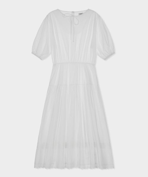 Lookbook (Women) VELOEL Ivory Puff Strap Long Dress 26SSBL007WH