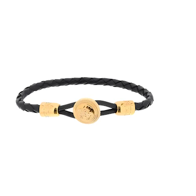 (Women) Versace Black Bracelet with Logo Pendant Charm. 10119511A006371B00V