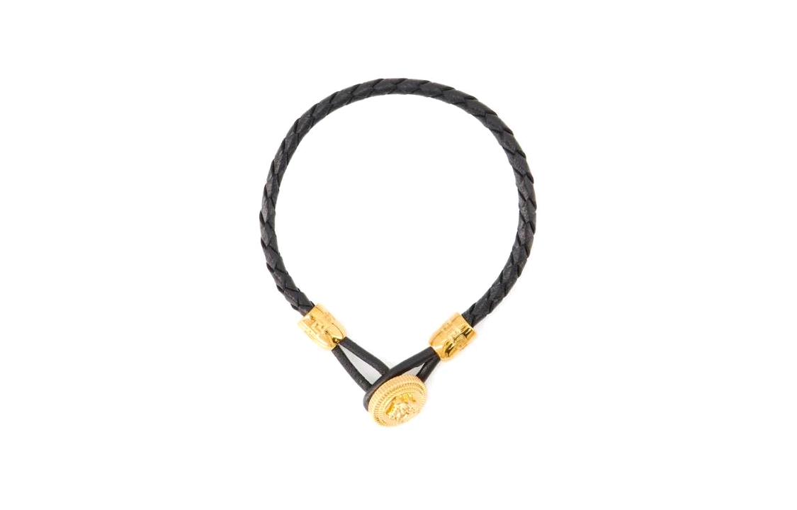Shop (W) Pulsera Negra Versace con Colgante de Logo. 10119511A006371B00V