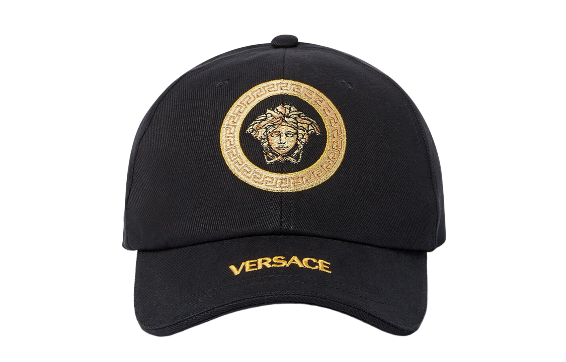 (Women) Versace  Black Casual Cap with Embroidered Logo. 1001590-1A06340_1B000