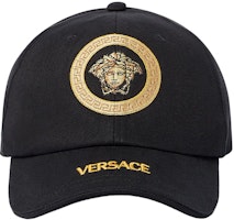 (Women) Versace Black Casual Cap with Embroidered Logo. 1001590-1A06340_1B000 (Women) Versace Black Casual Cap with Embroidered Logo. 1001590-1A06340_1B000
