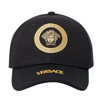 (Women) Versace Black Casual Cap with Embroidered Logo. 1001590-1A06340_1B000