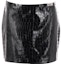 Order (W) Falda Mini de Cuero Embozado de Cocodrilo Negra Versace 1011414-1A08447-1B000