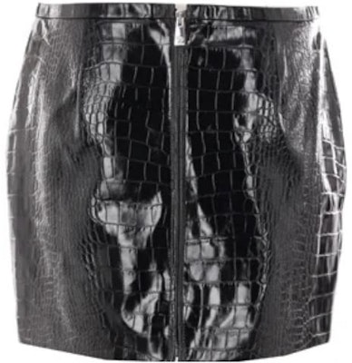 (W) Falda Mini de Cuero Embozado de Cocodrilo Negra Versace 1011414-1A08447-1B000 Lookbook (W) Falda Mini de Cuero Embozado de Cocodrilo Negra Versace 1011414-1A08447-1B000