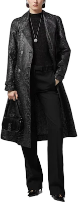 (W) VERSACE 黑色雙排扣長款風衣,經典翻領設計 1012635-1A09081-1B000 Lookbook (W) VERSACE 黑色雙排扣長款風衣,經典翻領設計 1012635-1A09081-1B000