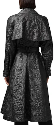 (W) VERSACE 黑色雙排扣長款風衣,經典翻領設計 1012635-1A09081-1B000 Shop (W) VERSACE 黑色雙排扣長款風衣,經典翻領設計 1012635-1A09081-1B000