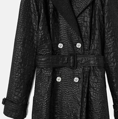 (W) VERSACE 黑色雙排扣長款風衣,經典翻領設計 1012635-1A09081-1B000 Sizing (W) VERSACE 黑色雙排扣長款風衣,經典翻領設計 1012635-1A09081-1B000