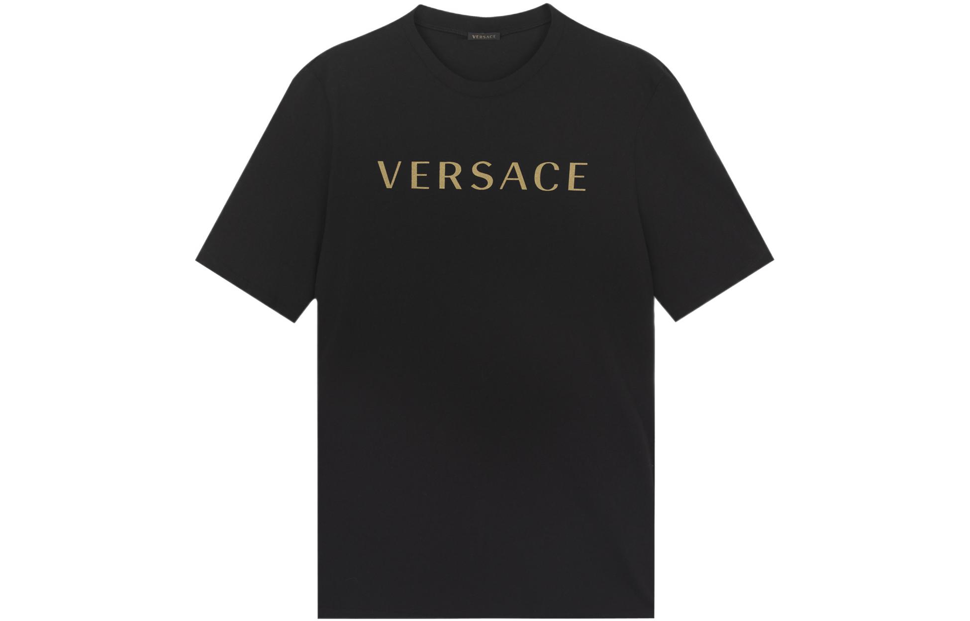 (Women) VERSACE  Black Gold Logo Print Crew Neck Short Sleeve T-Shirt. A83970S-A230901-A2003 圖 2