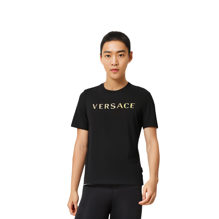 (Women) VERSACE  Black Gold Logo Print Crew Neck Short Sleeve T-Shirt. A83970S-A230901-A2003 圖 5