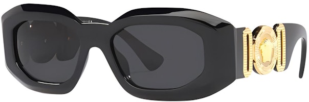 (Women) VERSACE Black Irregular Acetate Sunglasses with Temple Logo. O4425UOGB18754ONUL (Women) VERSACE Black Irregular Acetate Sunglasses with Temple Logo. O4425UOGB18754ONUL