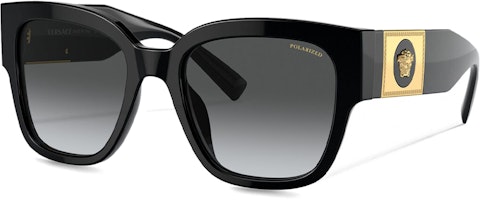 (Women) VERSACE Black Irregular Acetate Sunglasses with Letter Pattern Design. O4437U-OGB1T354_ONUL (Women) VERSACE Black Irregular Acetate Sunglasses with Letter Pattern Design. O4437U-OGB1T354_ONUL