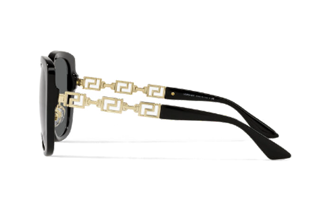 Shop (W) 베르사체 블랙 불규칙 선글라스 그릭 키 메탈 템플. O4407D-OGB18756_ONUL