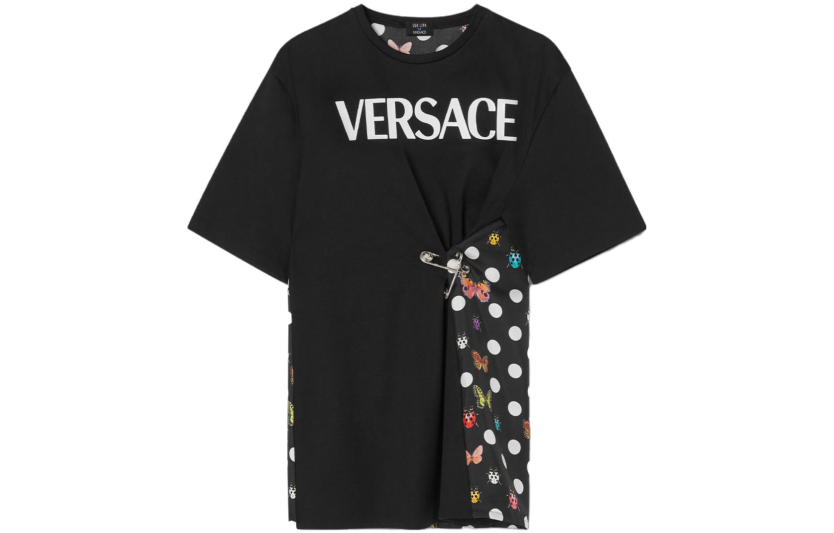 (Women) VERSACE  Black Letter Butterfly Polka Dot Print Oversized T-Shirt. 1011320-1A08251-6B120 圖 2