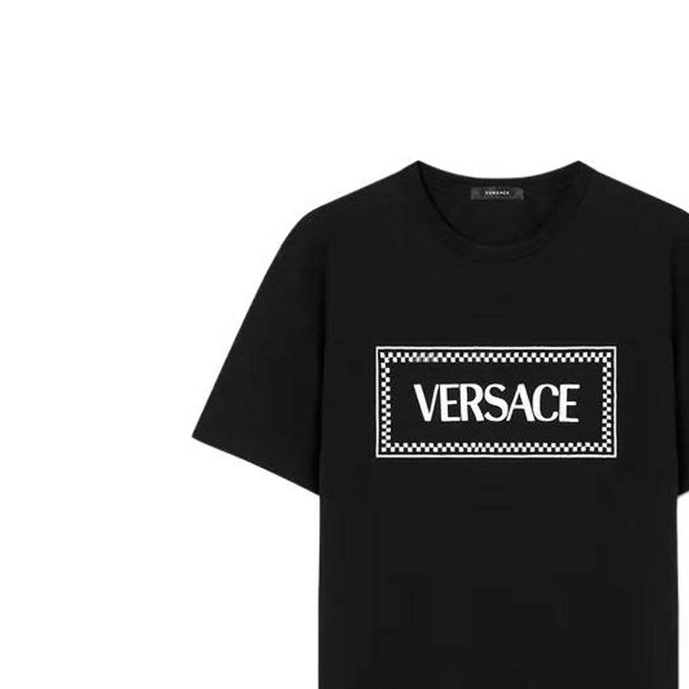 Details for (Women) Versace  Black Logo Print Crewneck T-Shirt 1011882-1A08573-2B020