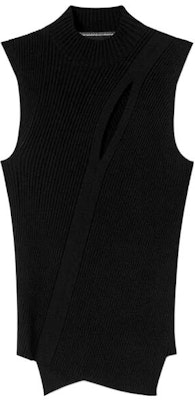 (W) VERSACE 黑色羅紋高領開衩細節背心上衣 1011206-1A07953-1B000 Order (W) VERSACE 黑色羅紋高領開衩細節背心上衣 1011206-1A07953-1B000