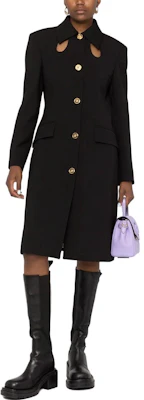 (W) VERSACE 黑色單排扣鏤空長外套 SS23 1006321-1A01798-1B000 Lookbook (W) VERSACE 黑色單排扣鏤空長外套 SS23 1006321-1A01798-1B000