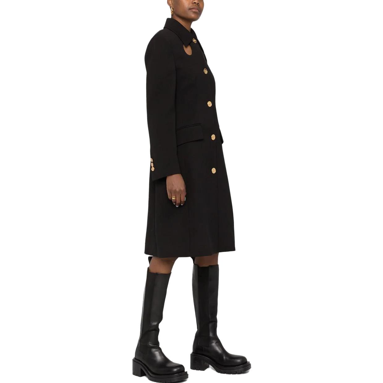 Purchase (W) VERSACE 黑色單排扣鏤空長外套 SS23 1006321-1A01798-1B000