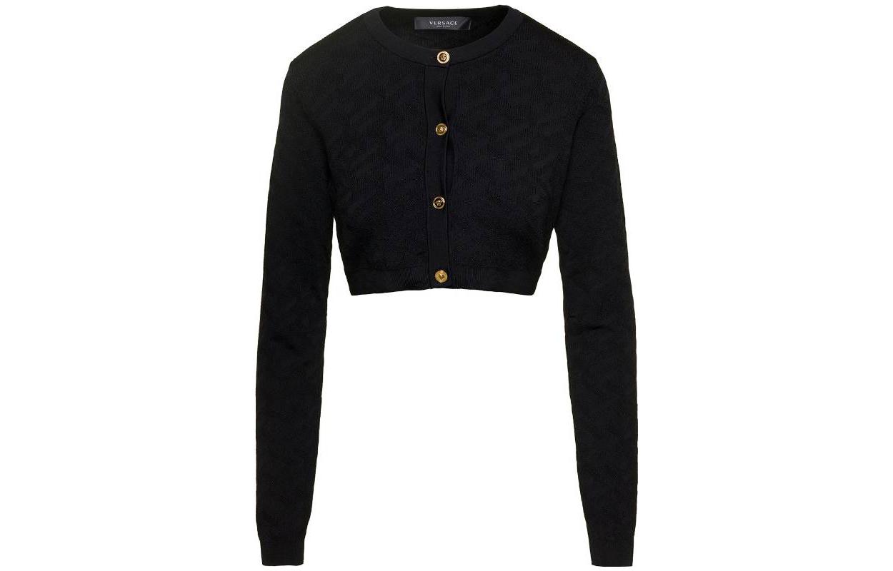(Women) VERSACE  Black Slim Fit Long Sleeve Knitted Cardigan 1011020-1A05236-1B000 圖 2