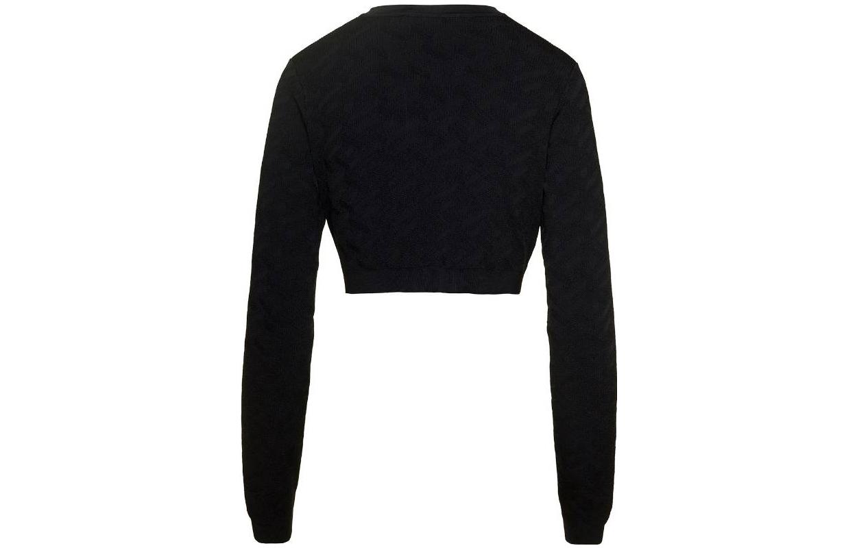 (Women) VERSACE  Black Slim Fit Long Sleeve Knitted Cardigan 1011020-1A05236-1B000 圖 3